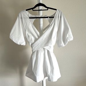 Free People: White Puff Sleeve Top | NWOT